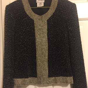 Vintage beaded evening blazer jacket